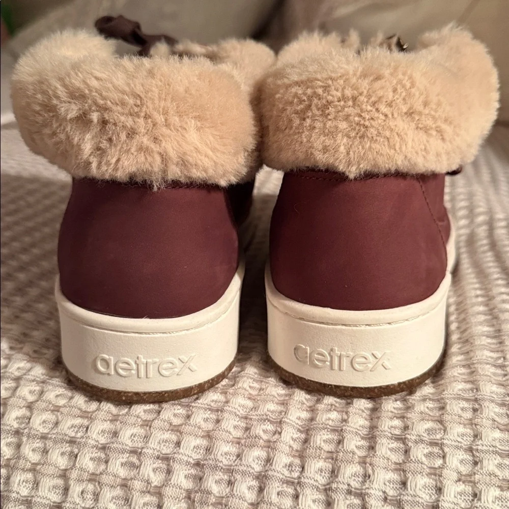 Aetrex Burgundy Fur-Lined Sneakers - Picture 3 of 4